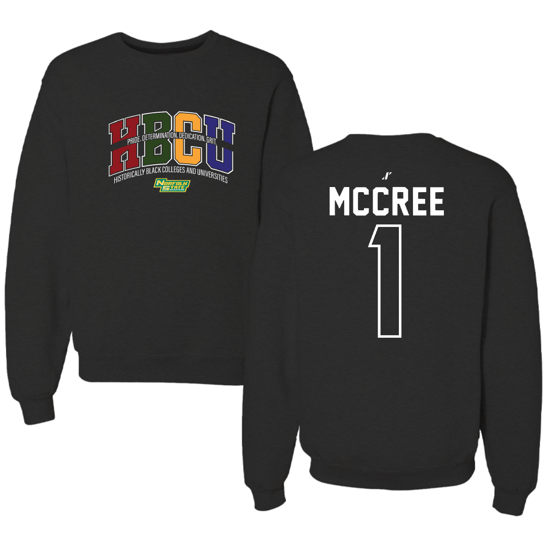 Norfolk State University Volleyball Black HBCU Crewneck - #1 Sydney McCree
