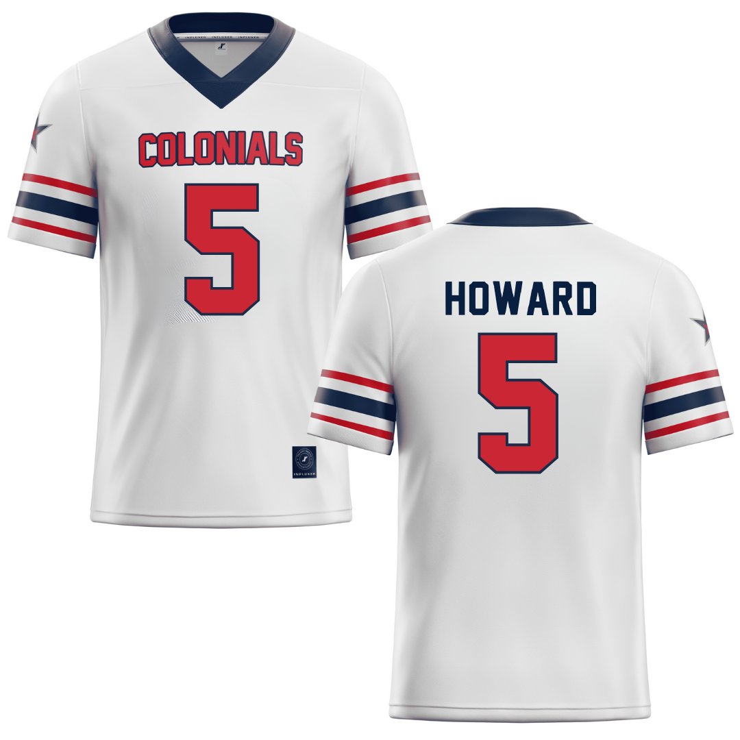 Robert Morris University White Football Jersey - #5 Tahseen Howard