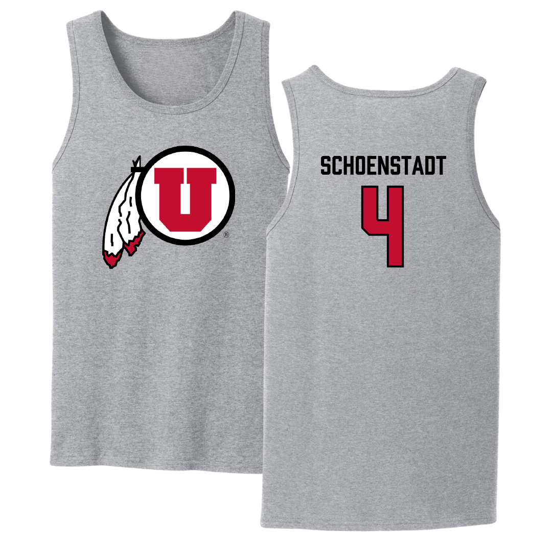 University of Utah Soccer Sport Gray Tank Top - #4 Alex Schoenstadt