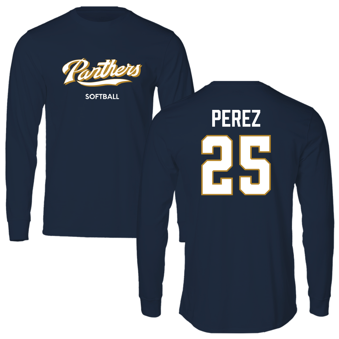 Florida International University Softball Navy Performance Long Sleeve - #25 Isabella Perez