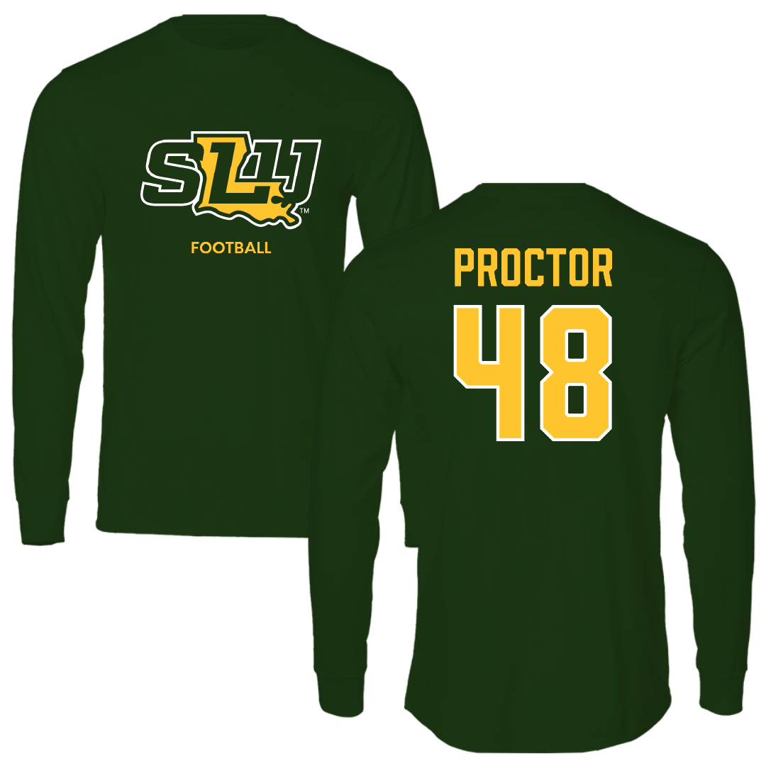 Southeastern Louisiana University Football Forest Green Long Sleeve - #48 Kaleb Proctor