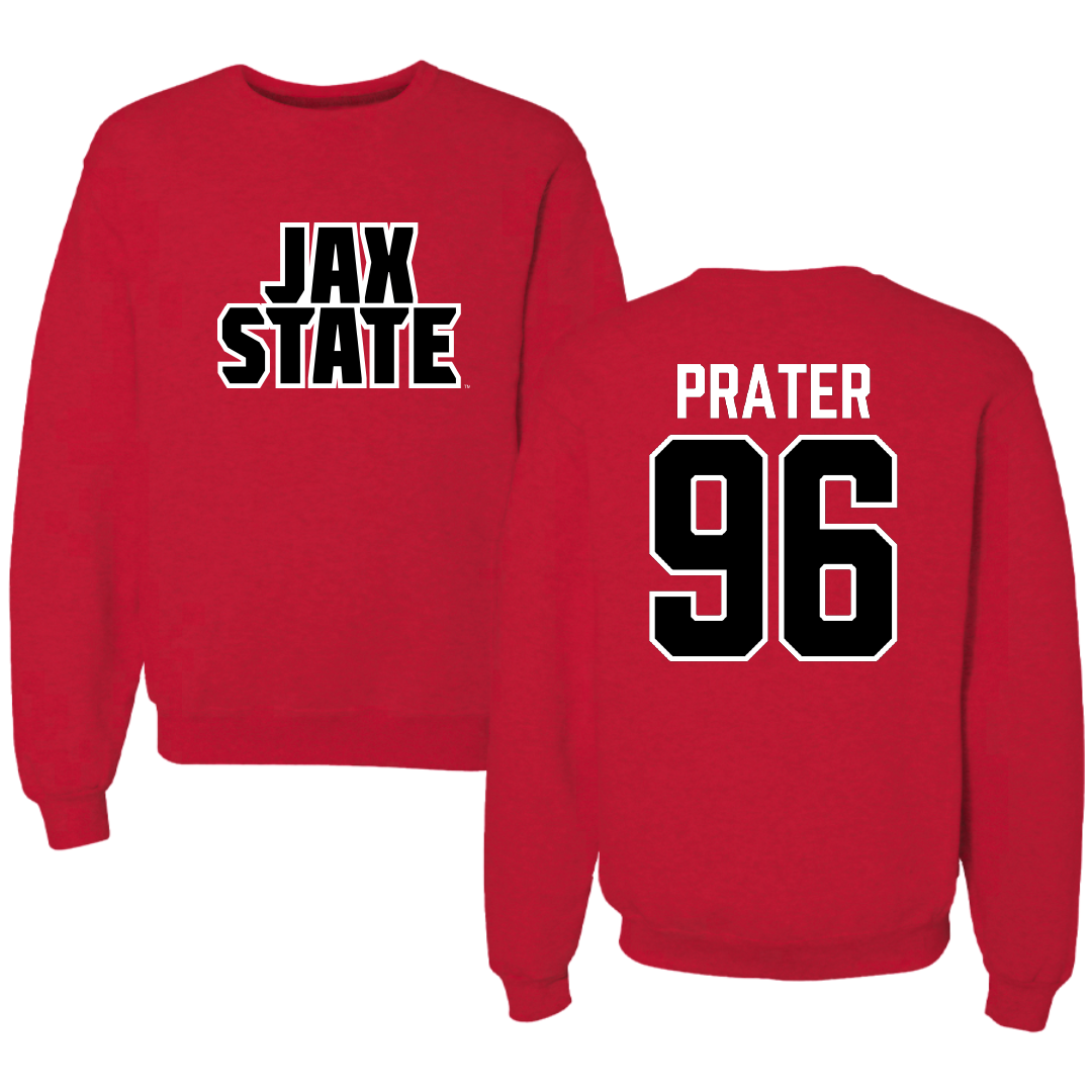 Jacksonville State University Football Red Crewneck - #96 Darrell Prater