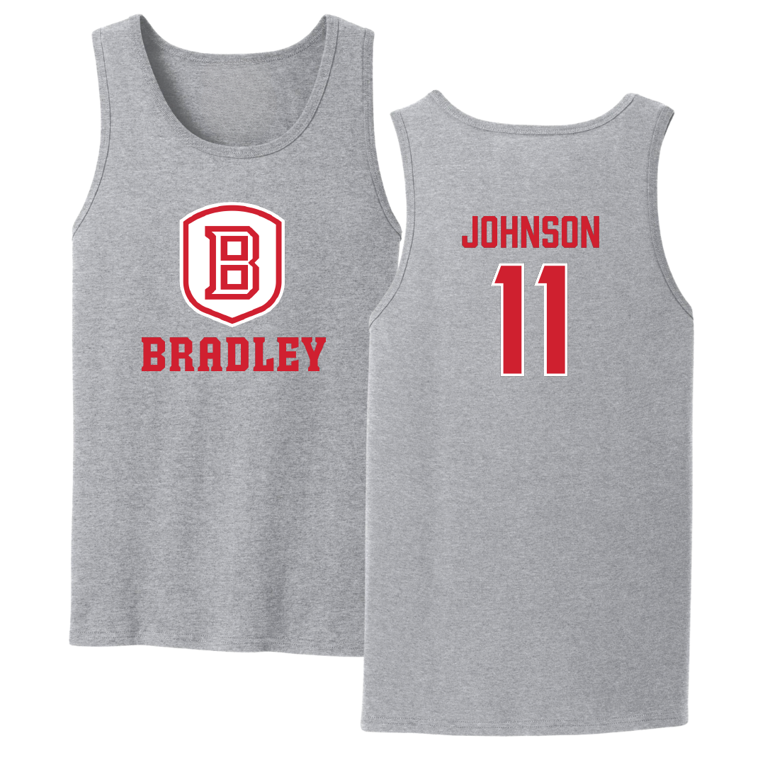 Bradley University Volleyball Sport Gray Tank Top - #11 Abby Johnson
