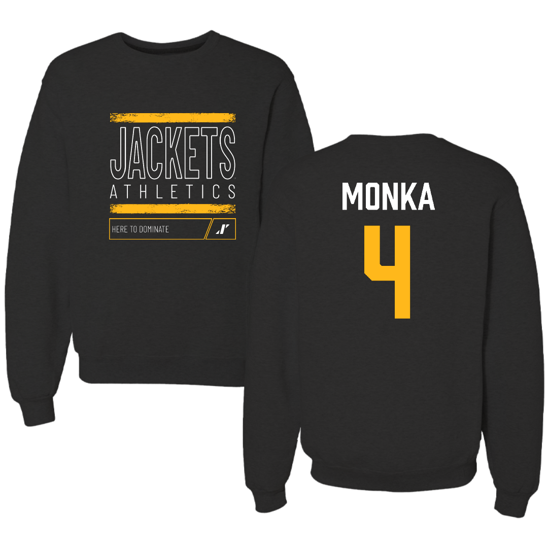 American International College Basketball Black Dominate Crewneck - #4 Eden Monka