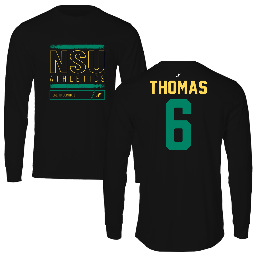 Norfolk State University Basketball Black Dominate Performance Long Sleeve - #6 Jamarii Thomas