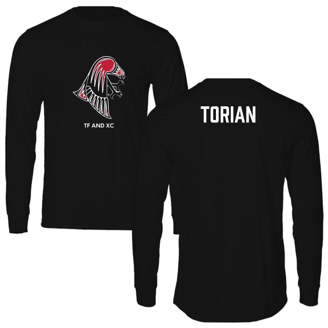 University of Wisconsin-River Falls TF and XC Black Mascot Long Sleeve - Allen Torian