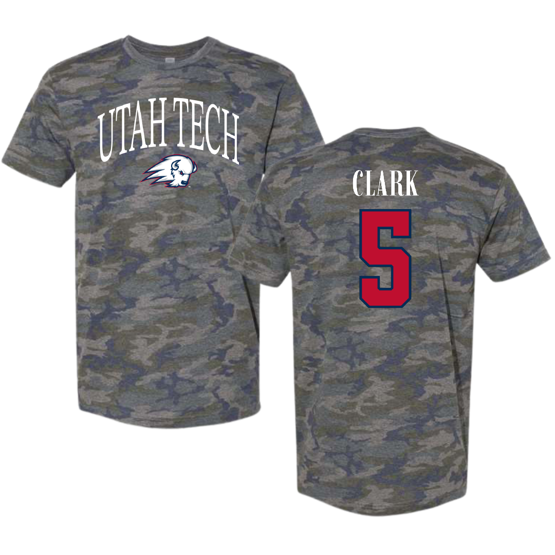 Utah Tech University Baseball Vintage Camo Tee - #5 Cayden Clark