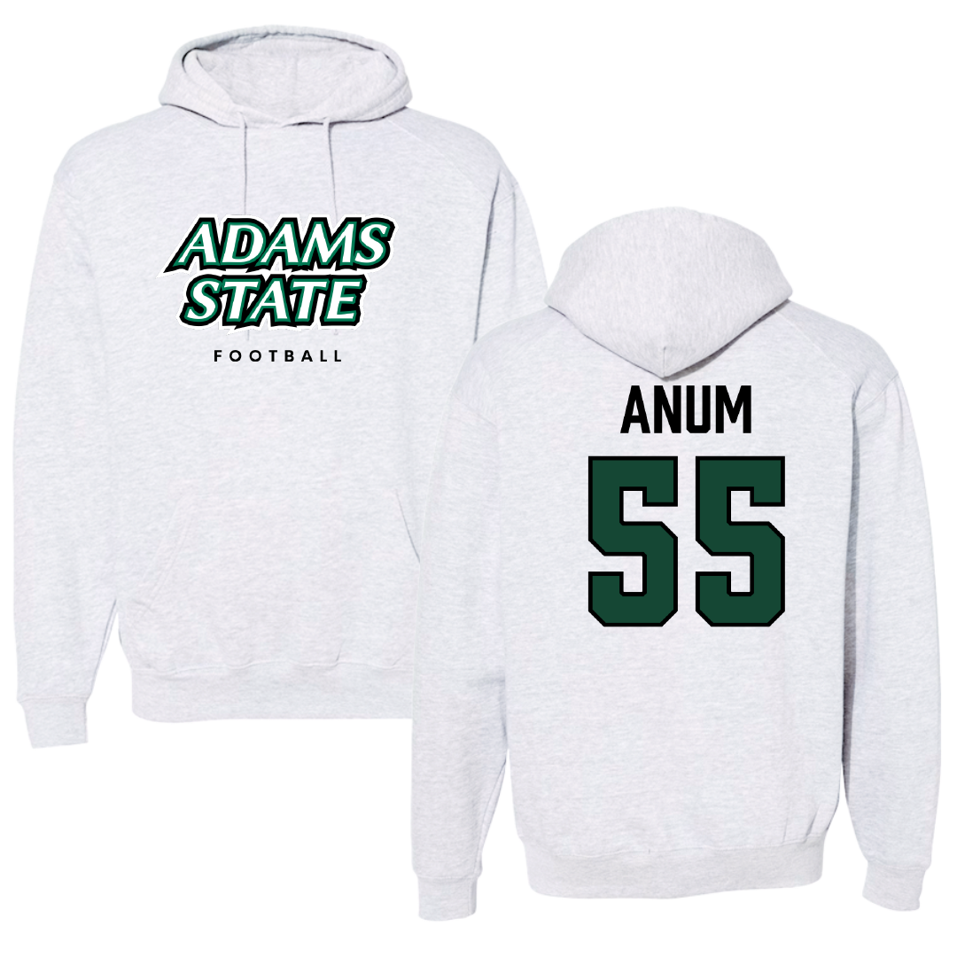 Adams State University Football Gray Block Hoodie - #55 Maxime Anum