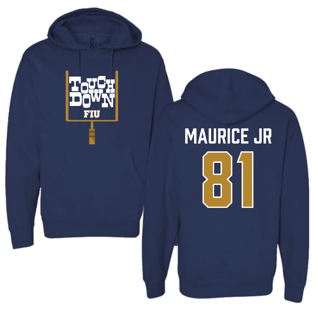 Florida International University Football Navy Touchdown Hoodie - #81 Luby Maurice Jr