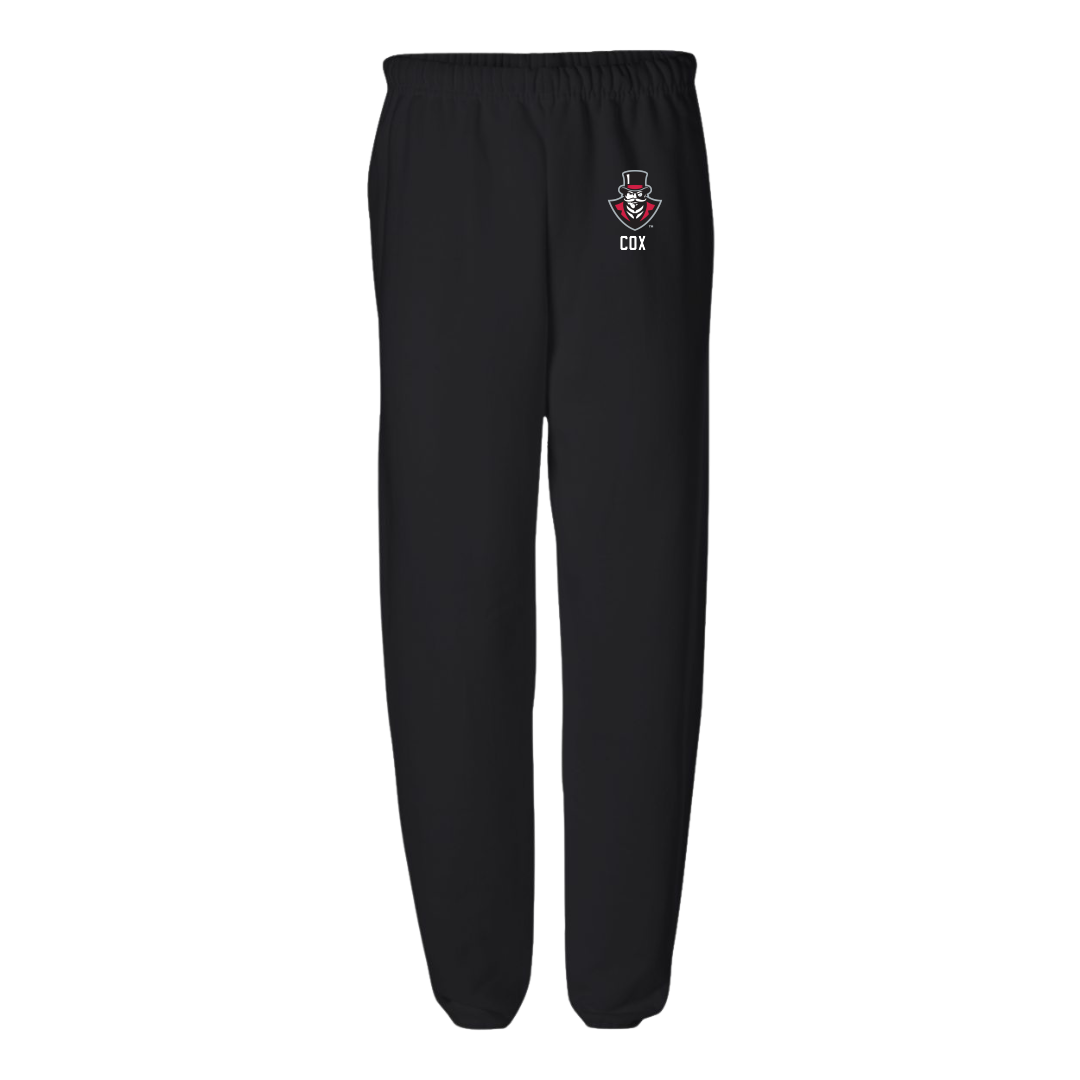 Austin Peay State University Baseball Black Sweatpants - #32 Chance Cox