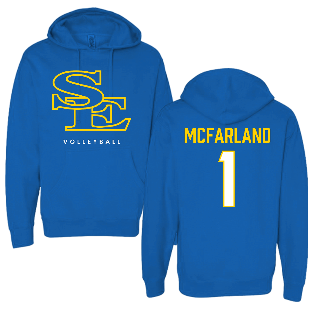 Southeastern Oklahoma State University Volleyball Blue Hoodie - #1 Riley McFarland