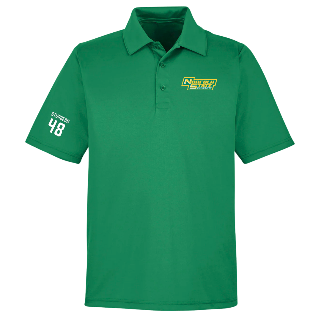 Norfolk State University Baseball Green Polo - #48 CC Sturgeon