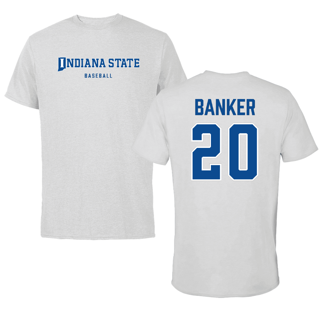 Indiana State University Baseball Light Gray Tee - #20 Brady Banker