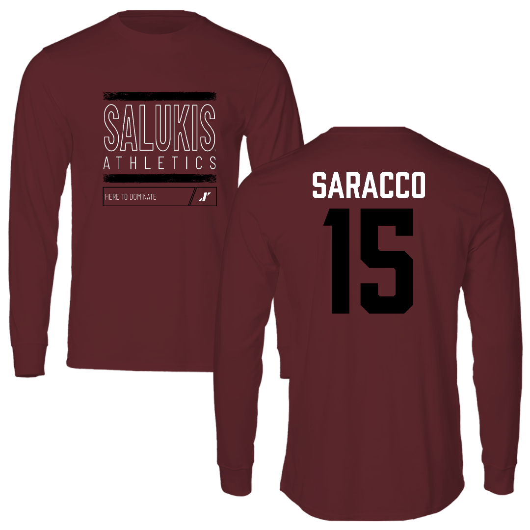 Southern Illinois University at Carbondale Basketball Maroon Dominate Long Sleeve - #15 Madisyn Saracco