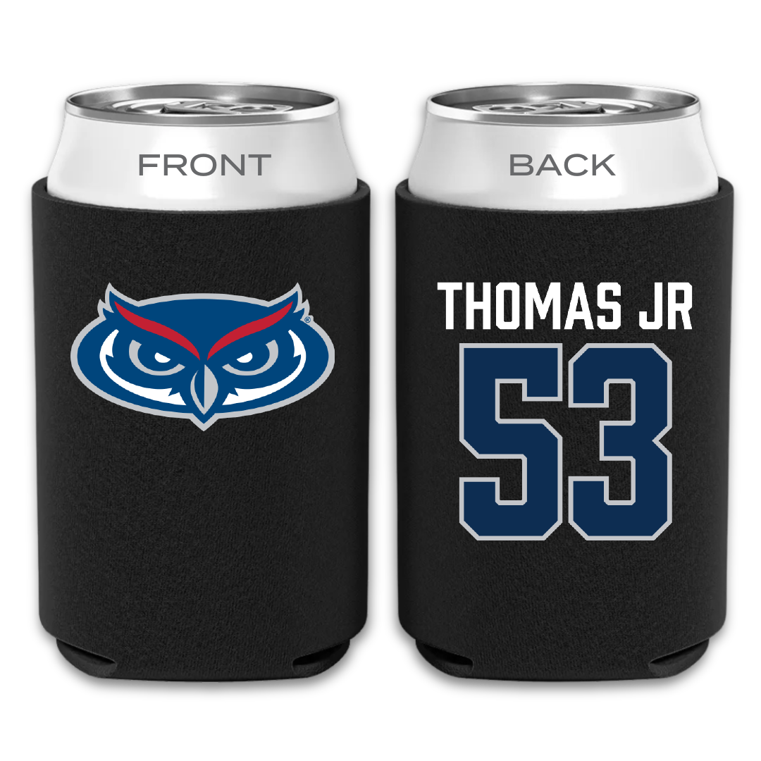 Florida Atlantic University Football Black Can Cooler - #53 Richard Thomas Jr