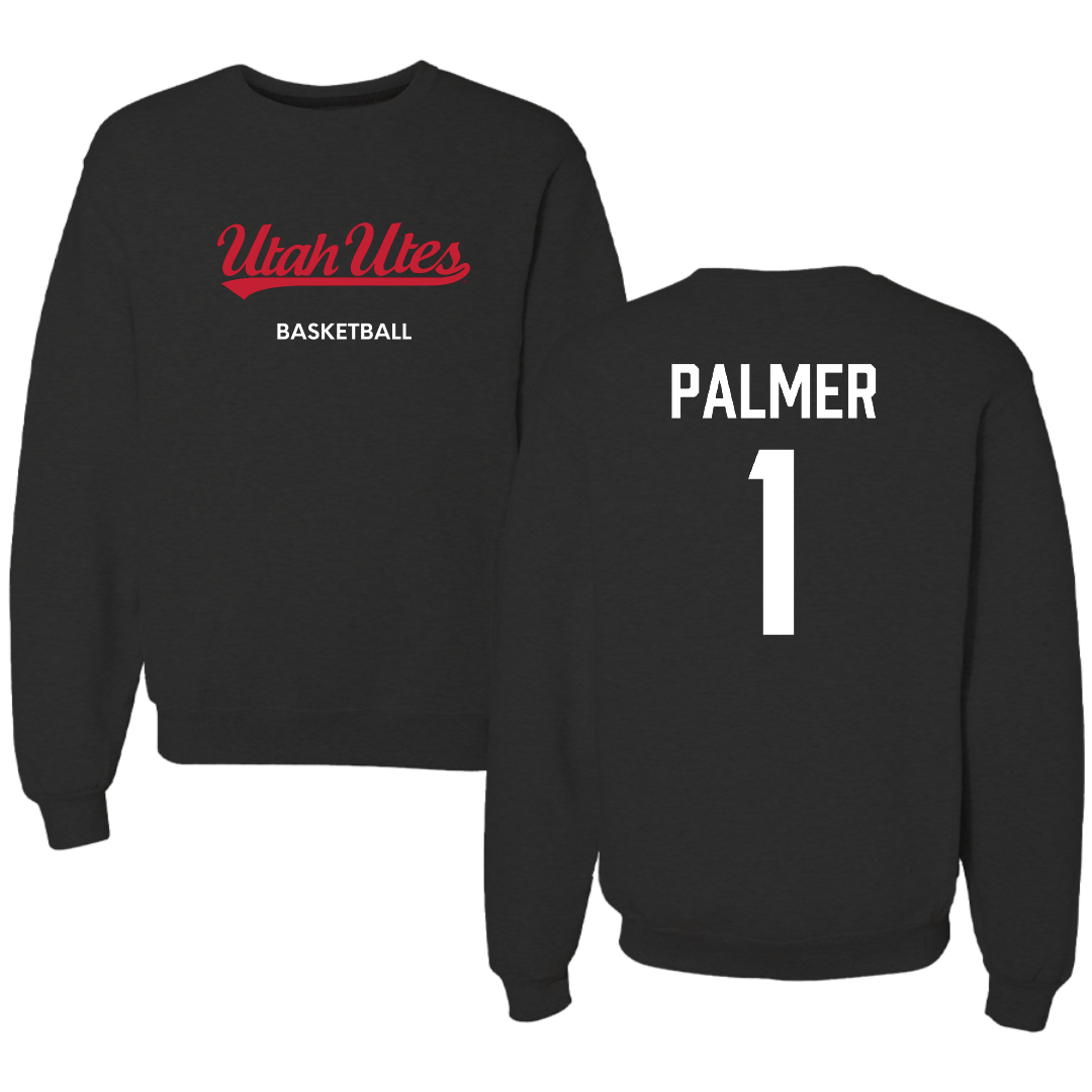 University of Utah Basketball (W) Black Crewneck - #1 Isabel Palmer
