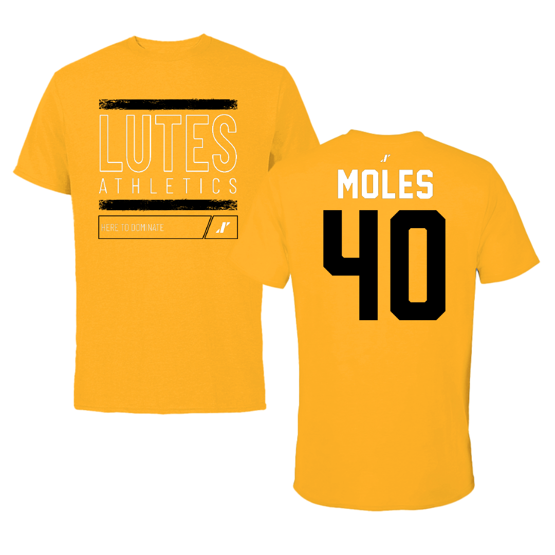 Pacific Lutheran University Basketball Gold Dominate Tee - #40 Madison Moles