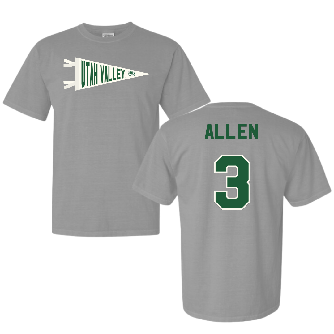 Utah Valley University Basketball Light Gray Pennant Comfort Colors Tee - #3 Drake Allen