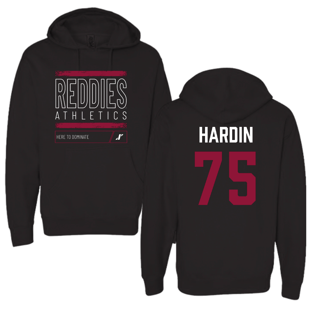 Henderson State University Football Black Dominate Hoodie - #75 Elijah Hardin