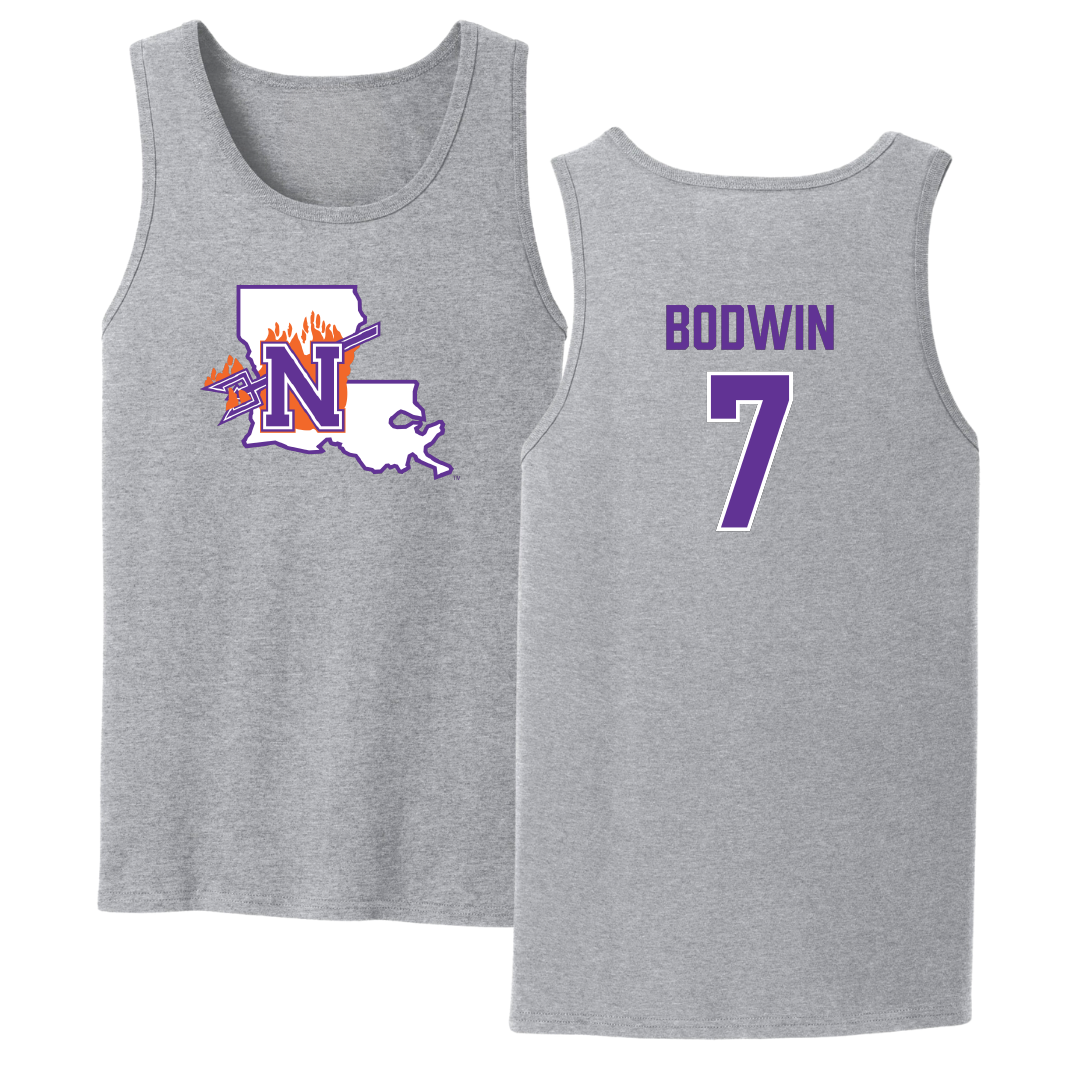 Northwestern State University Football Sport Gray Tank Top - #7 Jeremiah Bodwin