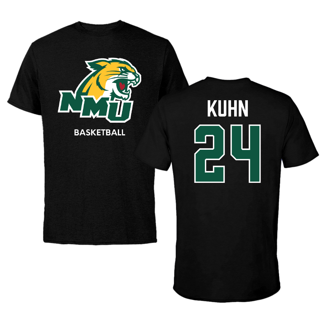 Northern Michigan University Basketball (W) Black Tee - #24 Makaylee Kuhn