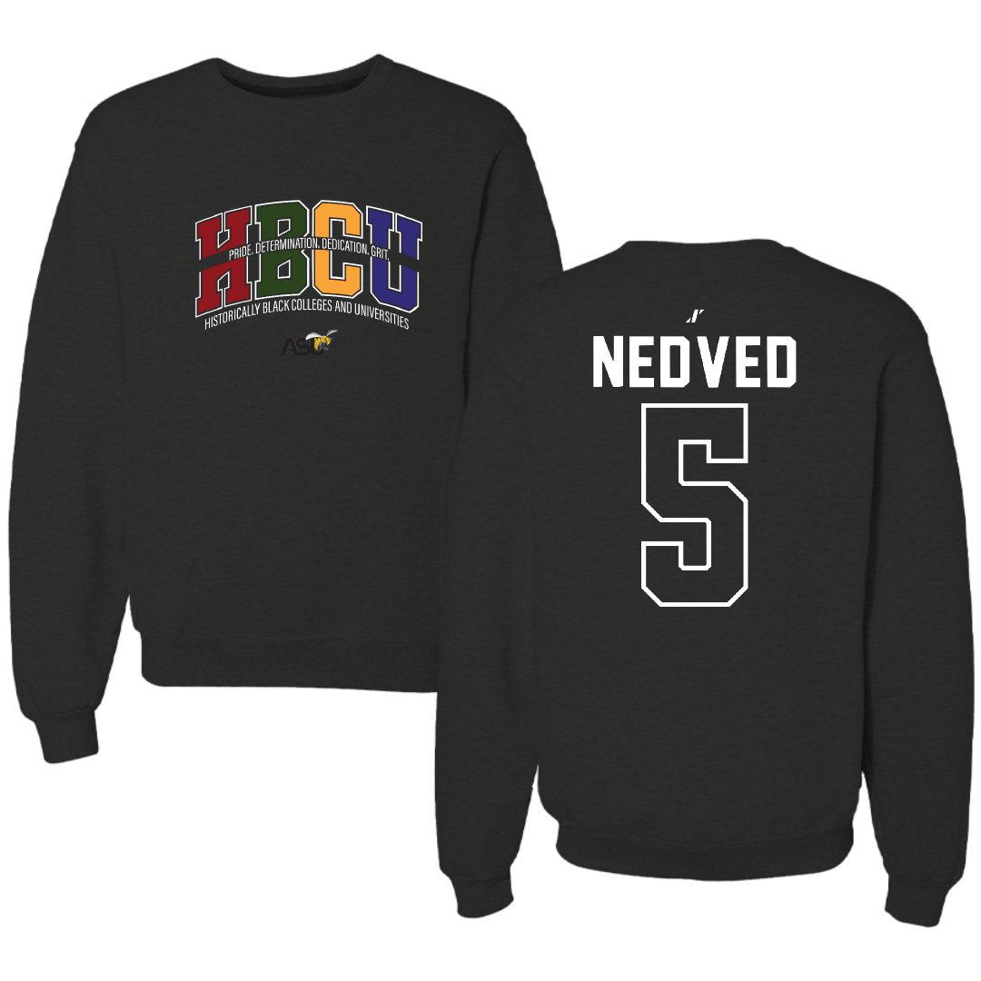 Alabama State University Soccer Black HBCU Crewneck - #5 Katherine Nedved