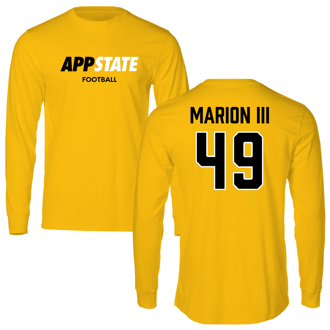 Appalachian State University Football Gold Performance Long Sleeve - #49 Randy Marion III