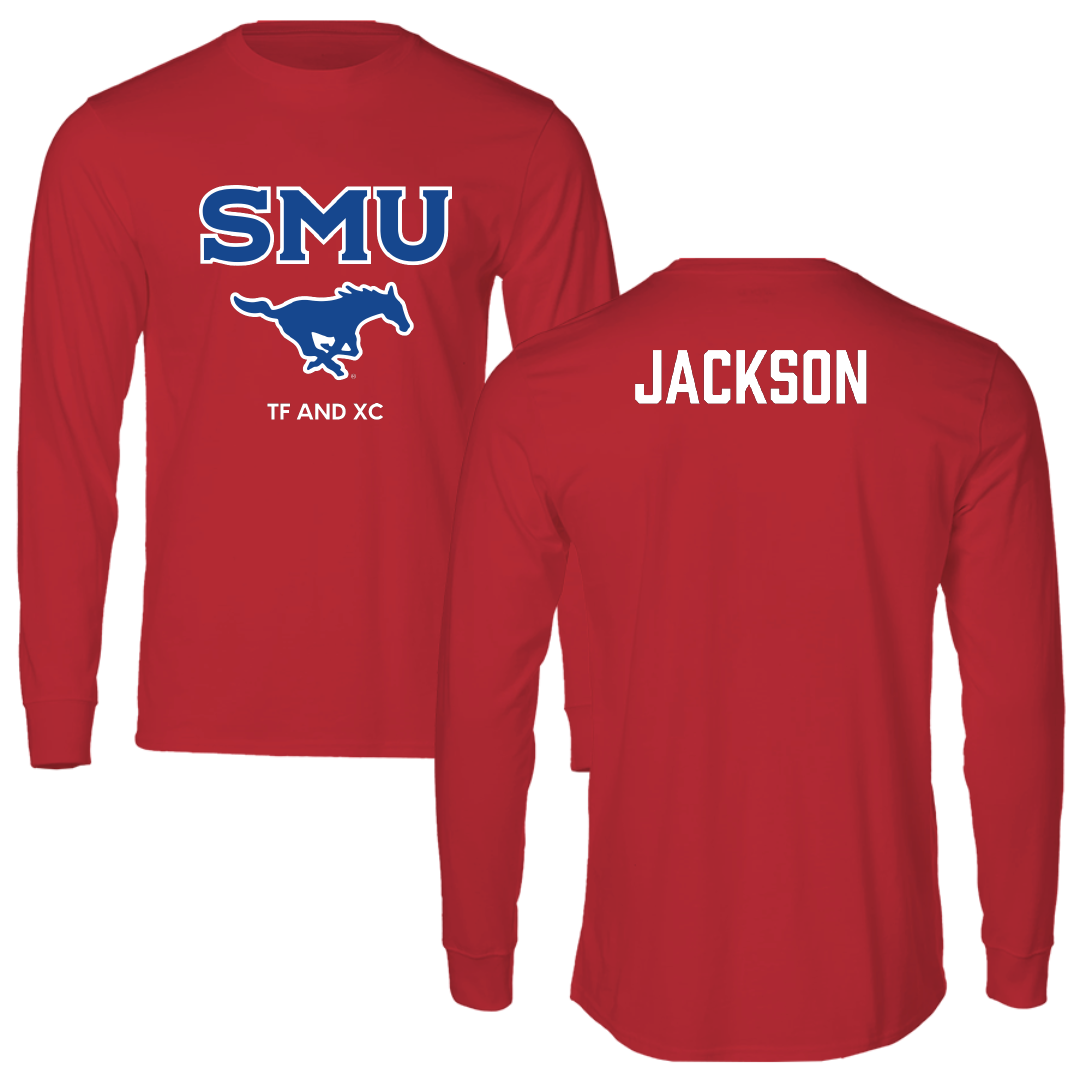 Southern Methodist University TF and XC Red Performance Long Sleeve - Maykayla Jackson