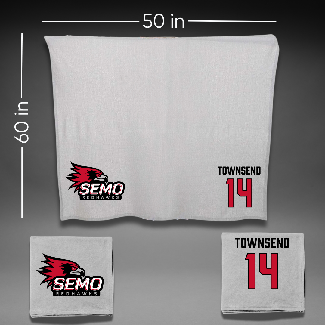 Southeast Missouri State University Football Gray Blanket - #14 Amare Townsend