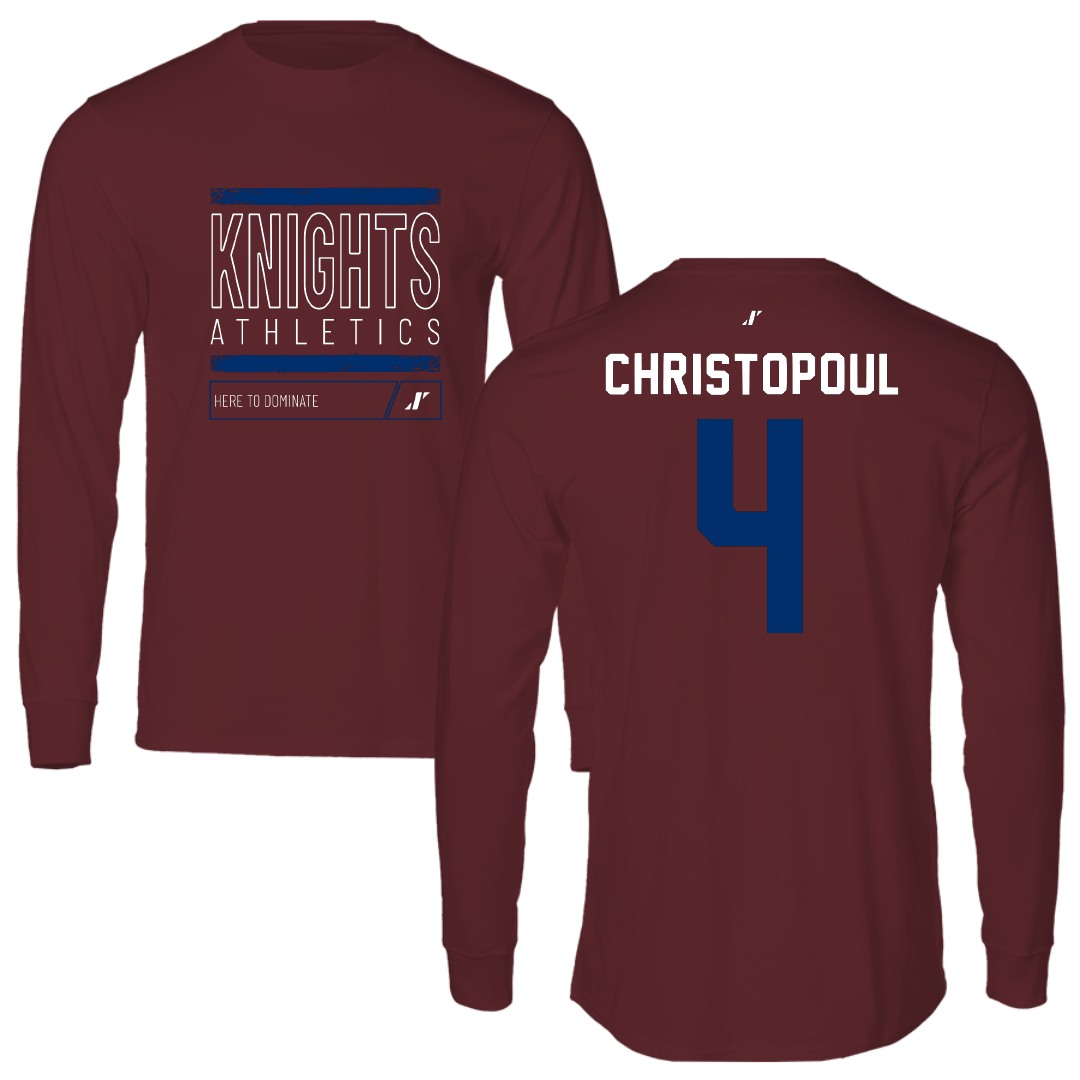Fairleigh Dickinson University-Metropolitan Campus Softball Maroon Dominate Performance Long Sleeve - #4 Olivia Christopoul