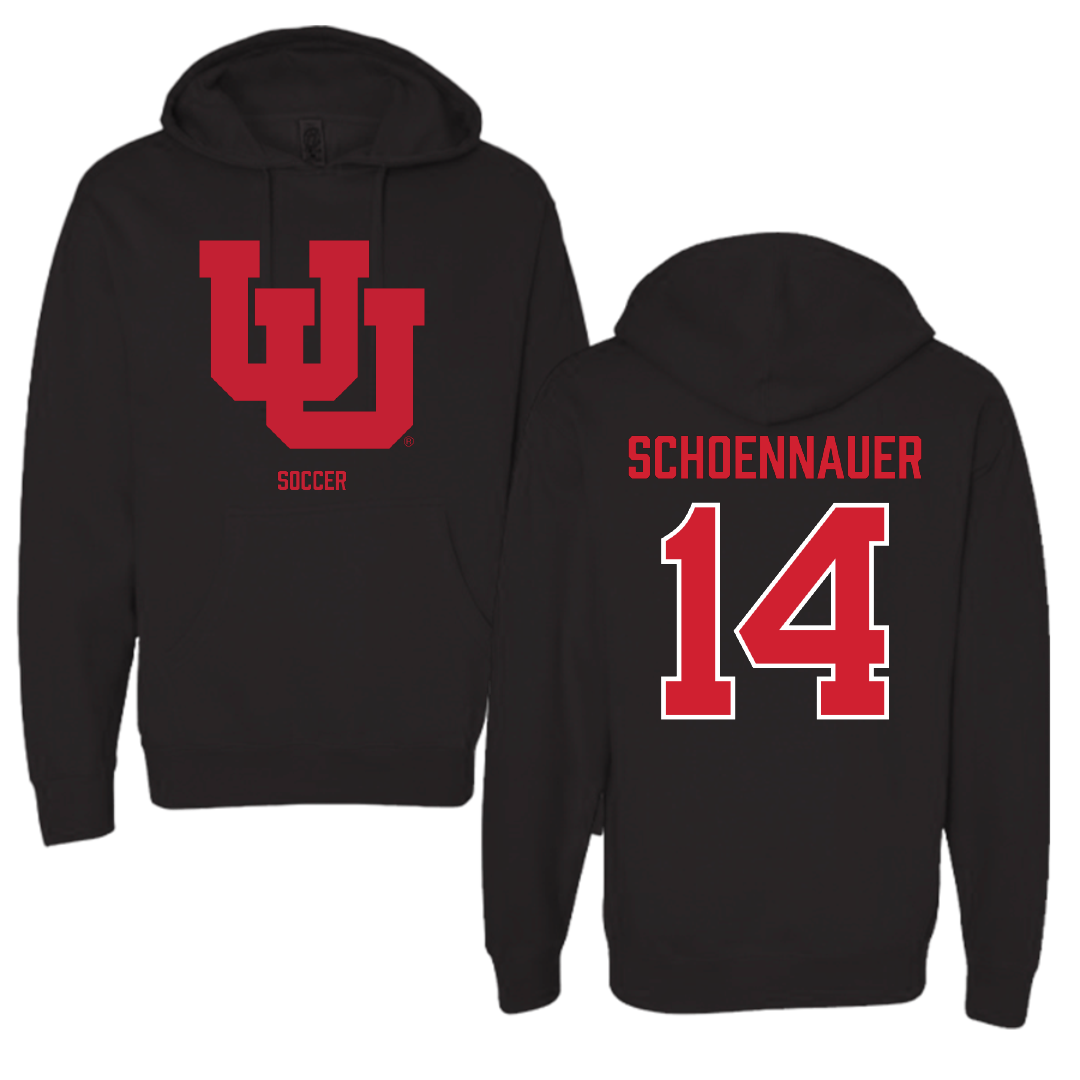 University of Utah Soccer (W) Black Block Hoodie - #14 Kennedy Schoennauer