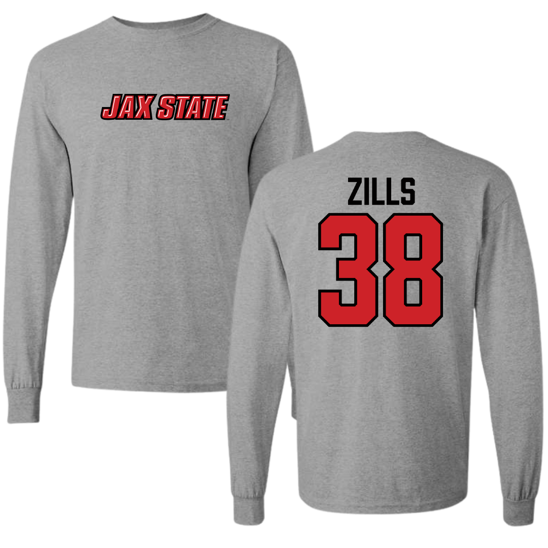 Jacksonville State University Football Sport Gray Long Sleeve - #38 Nate Zills