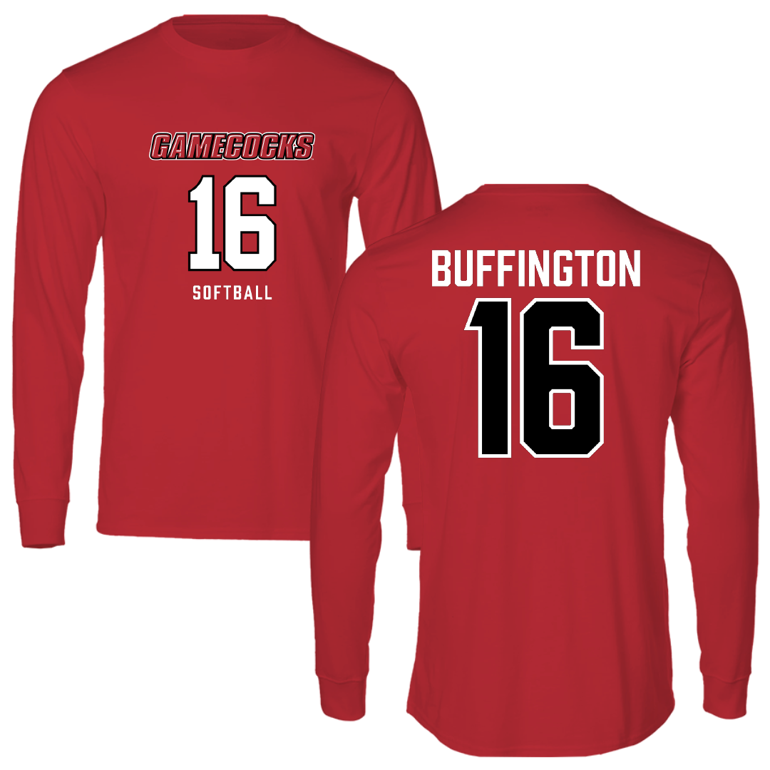 Jacksonville State University Softball Red Long Sleeve - #16 Hannah Buffington