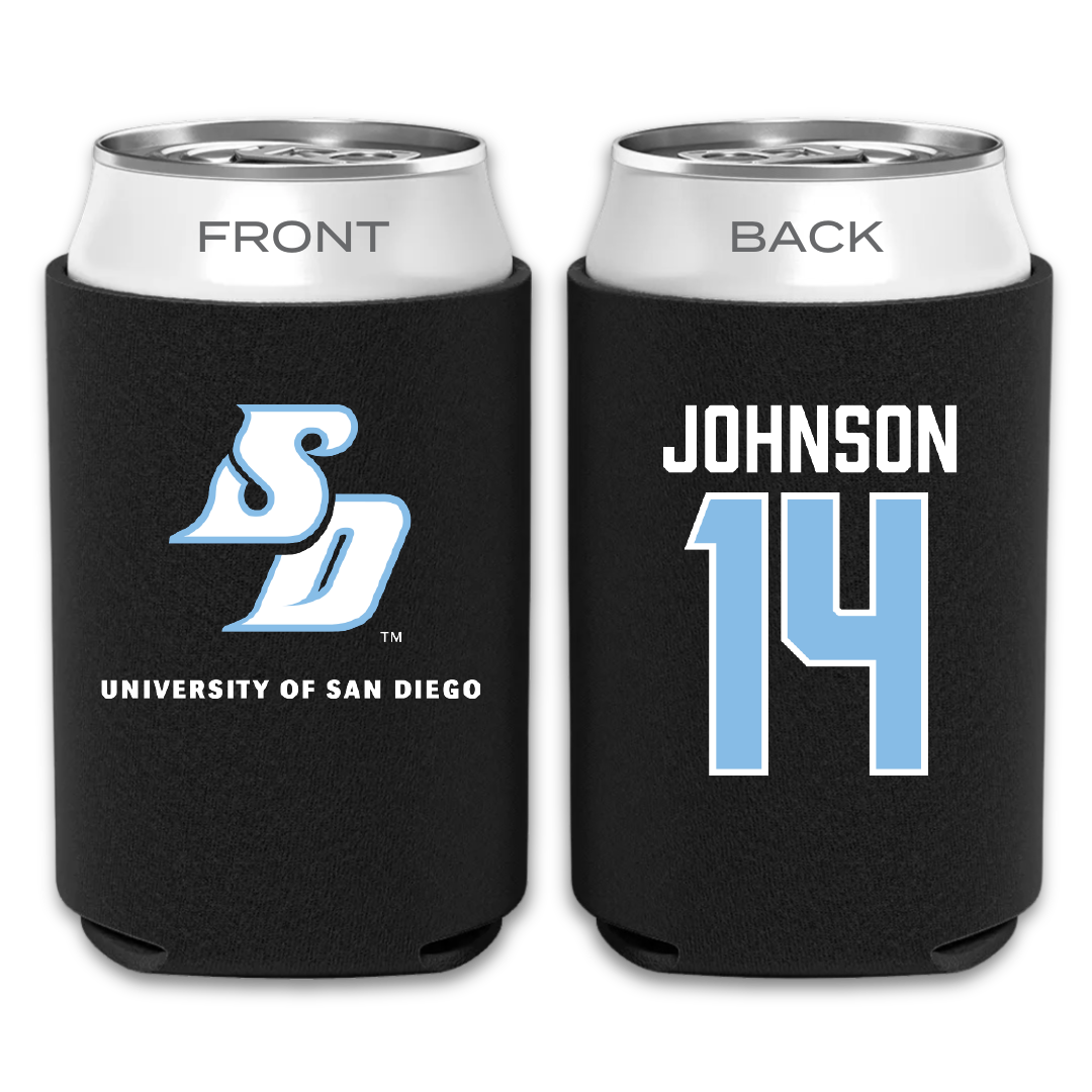 University of San Diego Softball Black Can Cooler - #14 Taylor Johnson