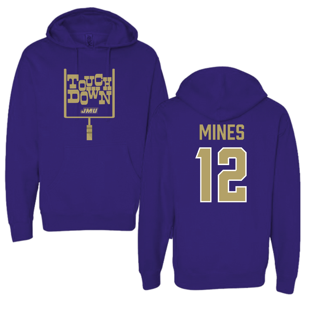 James Madison University Football Purple Touchdown Hoodie - #12 Jayden Mines