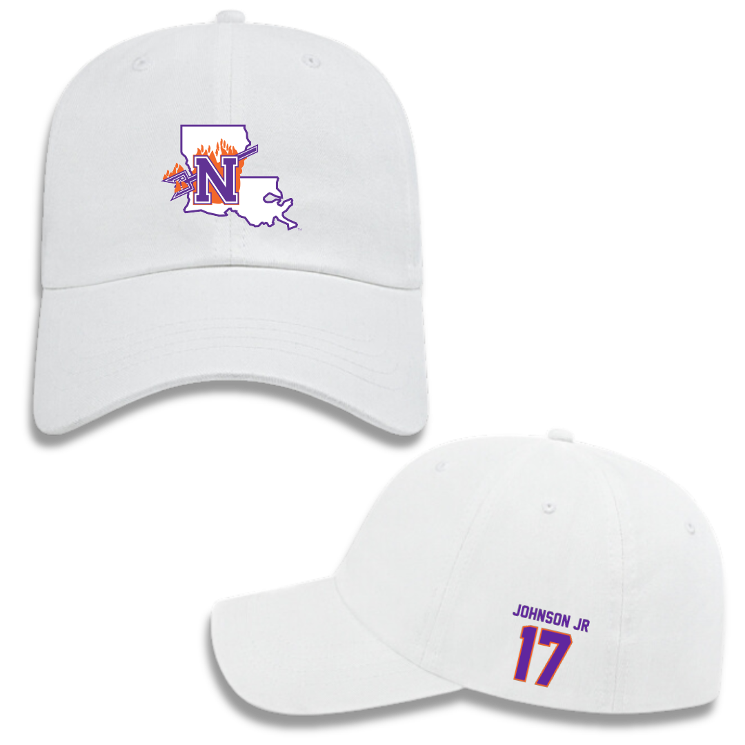 Northwestern State University Football White Hat - #17 DJ Johnson Jr