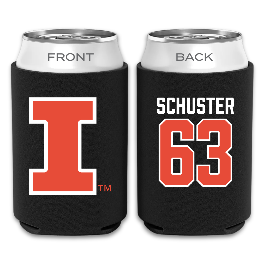 University of Illinois Football Black Can Cooler - #63 Dezmond Schuster