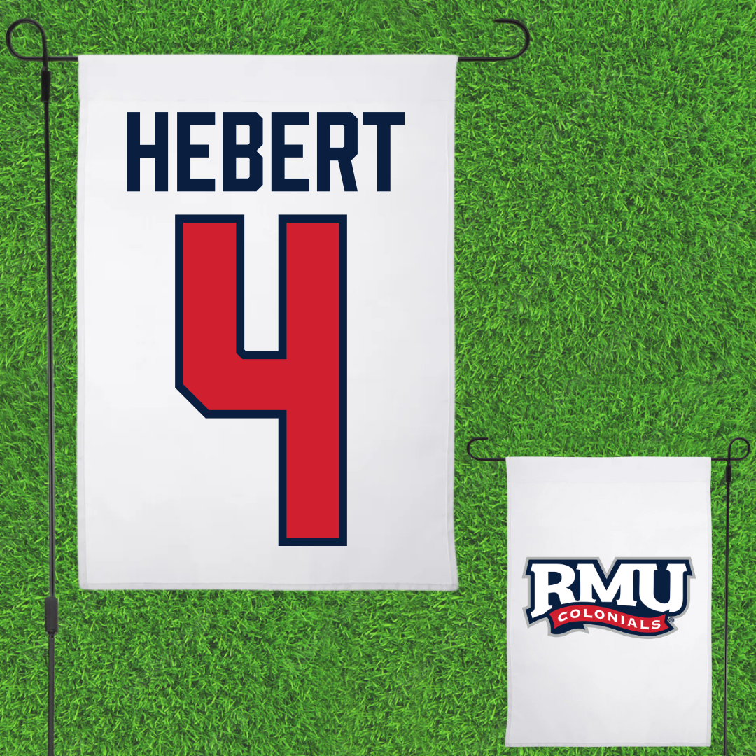 Robert Morris University Ice Hockey White Garden Flag - #4 Allyson Hebert