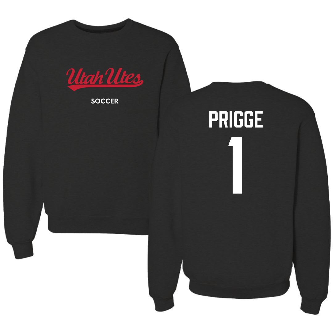University of Utah Soccer (W) Black Crewneck - #1 Taylor Prigge