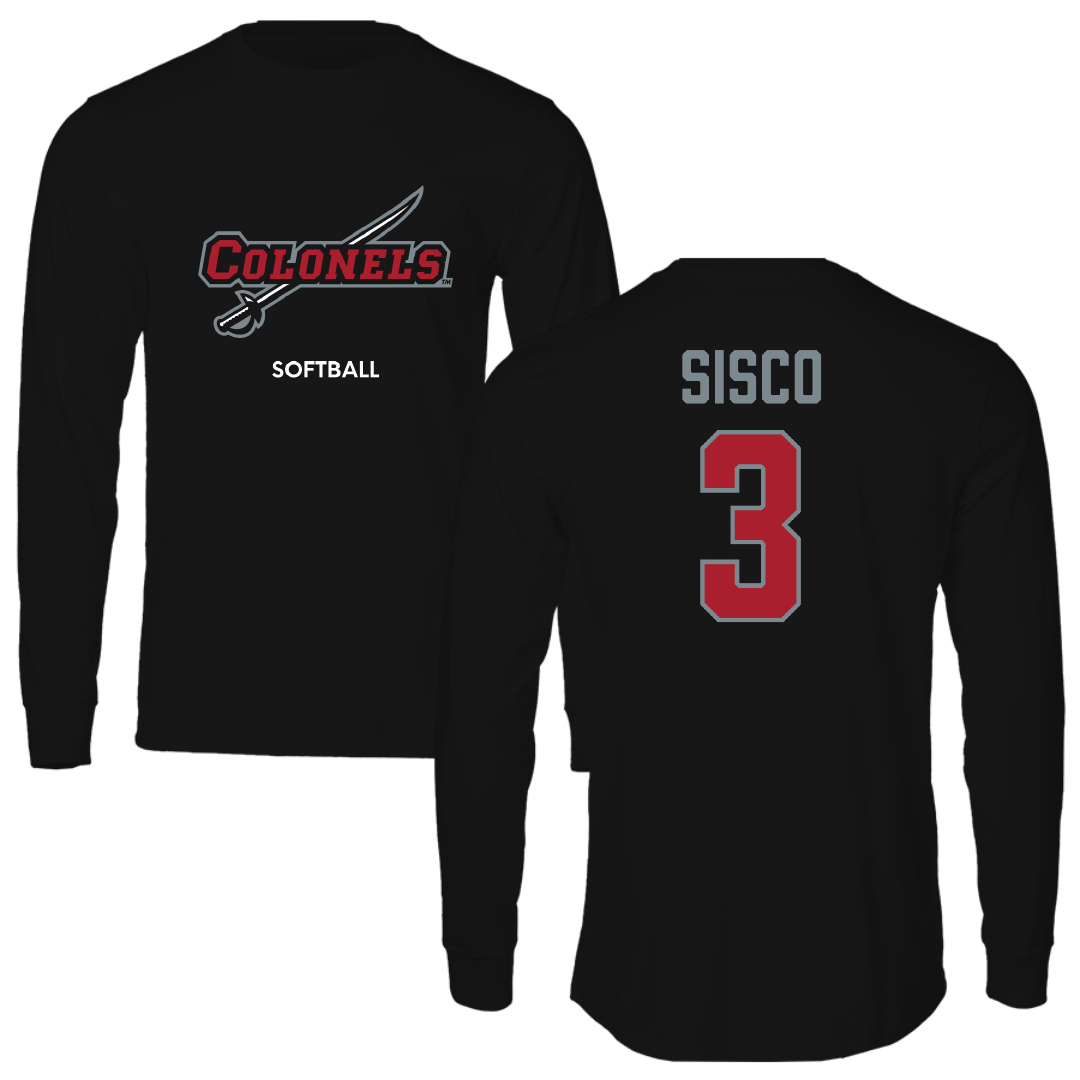 Nicholls State University Softball Black Colonels Performance Long Sleeve - #3 Claire Sisco