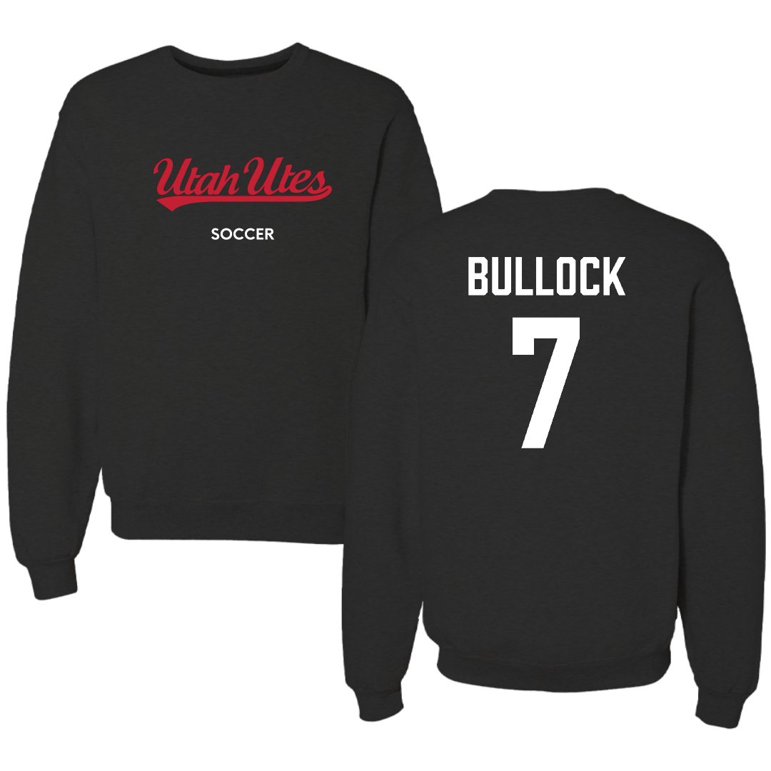 University of Utah Soccer (W) Black Crewneck - #7 Kelly Bullock