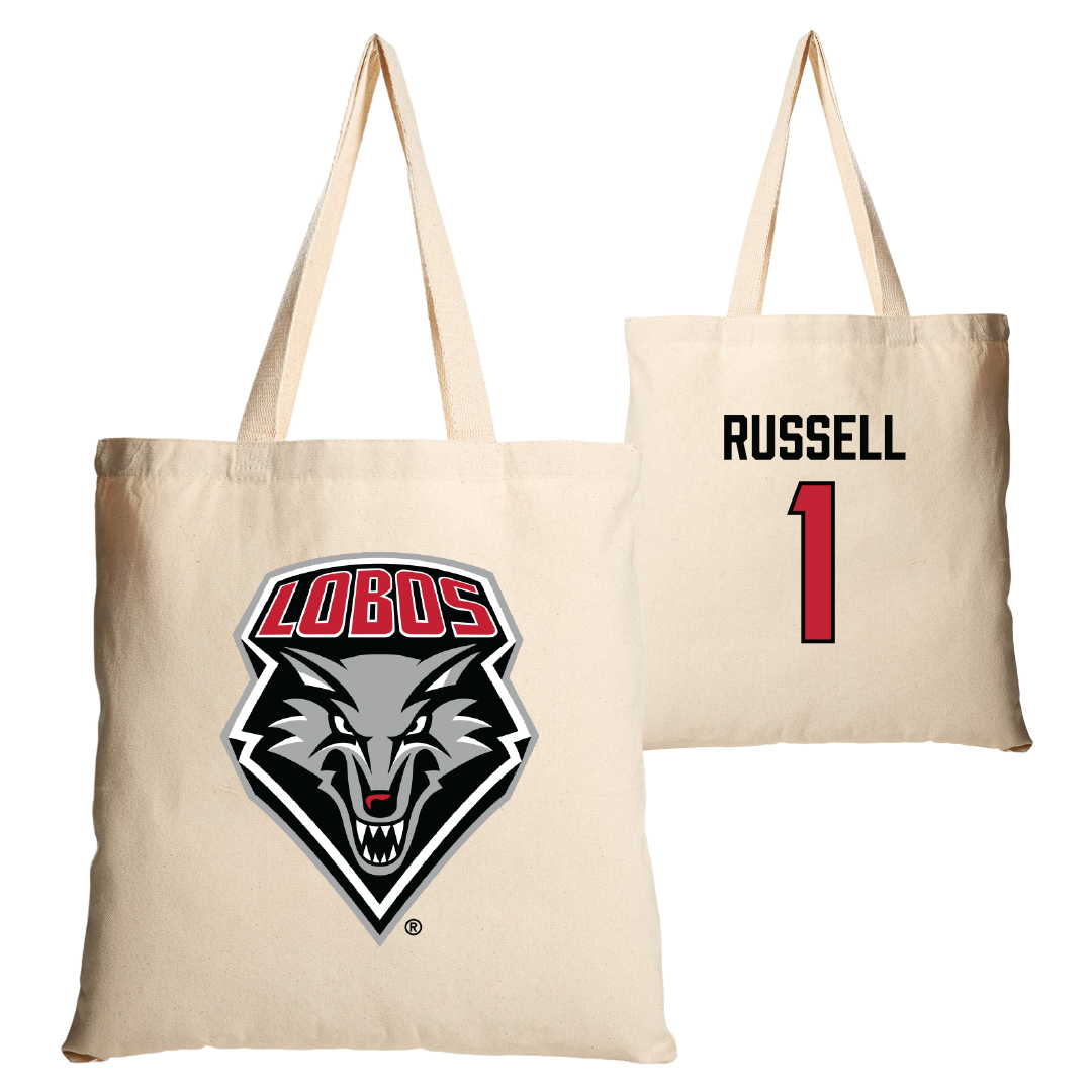 University of New Mexico Baseball Tan Canvas Tote Bag - #1 Tristan Russell