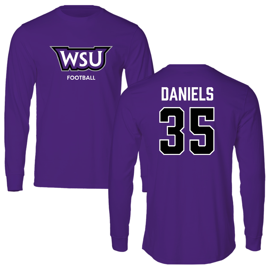Weber State University Football Purple Performance Long Sleeve - #35 Rishi Daniels