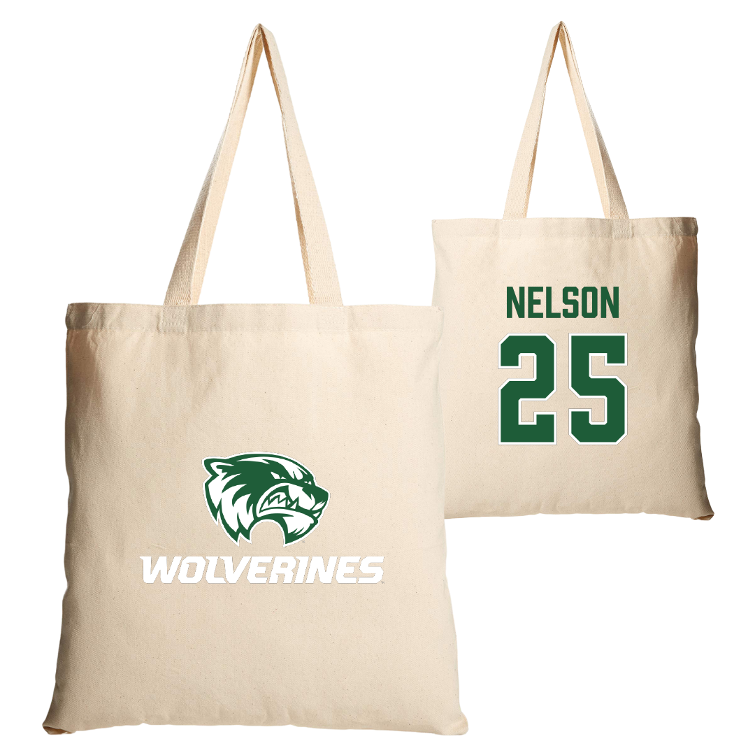 Utah Valley University Basketball (W) Tan Canvas Tote Bag - #25 Halle Nelson