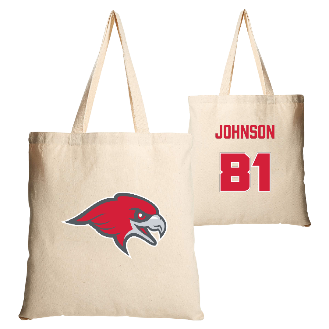Montclair State University Football Tan Canvas Tote Bag - #81 Brandon Johnson