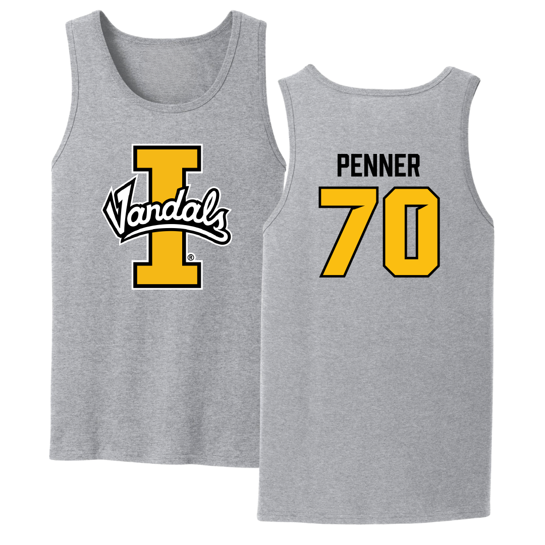 University of Idaho Football Sport Gray Tank Top - #70 Zach Penner