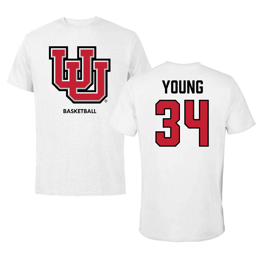 University of Utah Basketball (W) White Tee - #34 Dasia Young