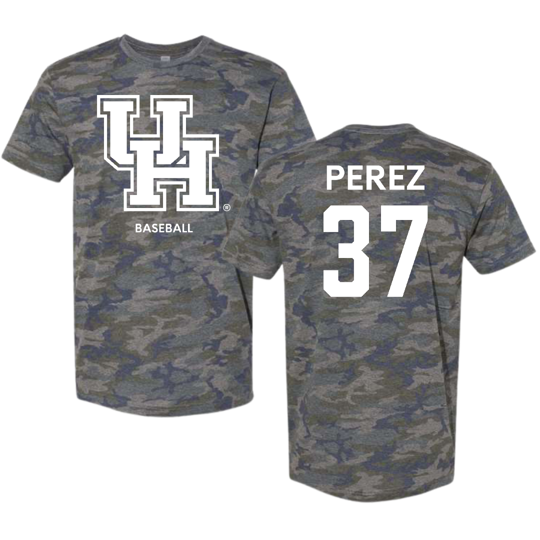 University of Houston Baseball Vintage Camo Tee - #37 Xavier Perez