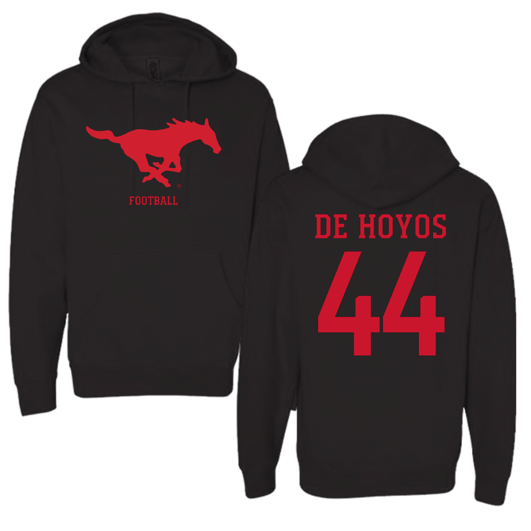 Southern Methodist University Football Black Mascot Hoodie - #44 Michael De Hoyos