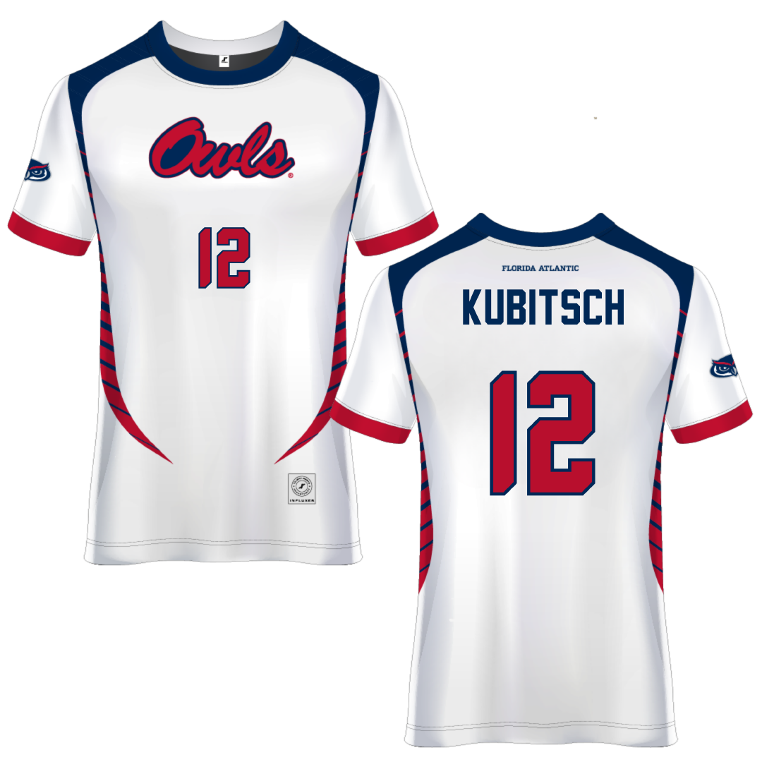Florida Atlantic University White Soccer Jersey - #12 Kevin Kubitsch